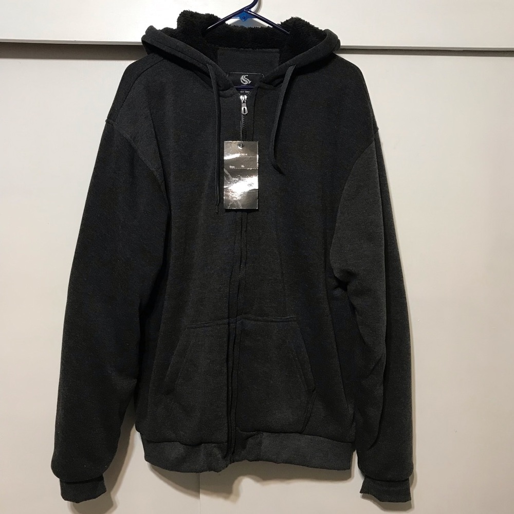 NWT Super nova XL fuzzy zip front mens jacket